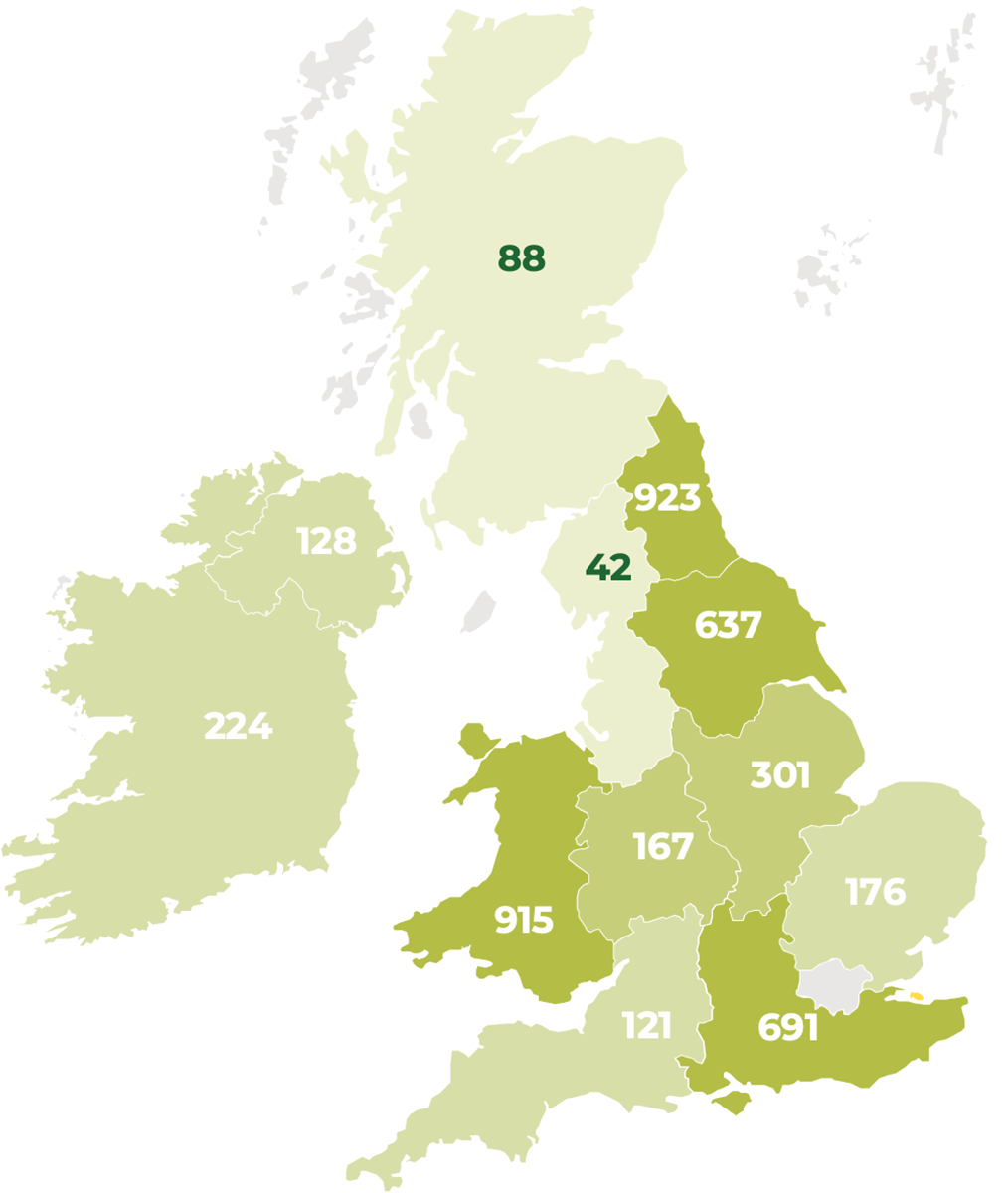 Trees planted in the last 5 years
